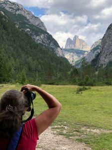 Dreizinnenblick Blick auf dei Drei Zinnen in den Dolomiti Dolomiten