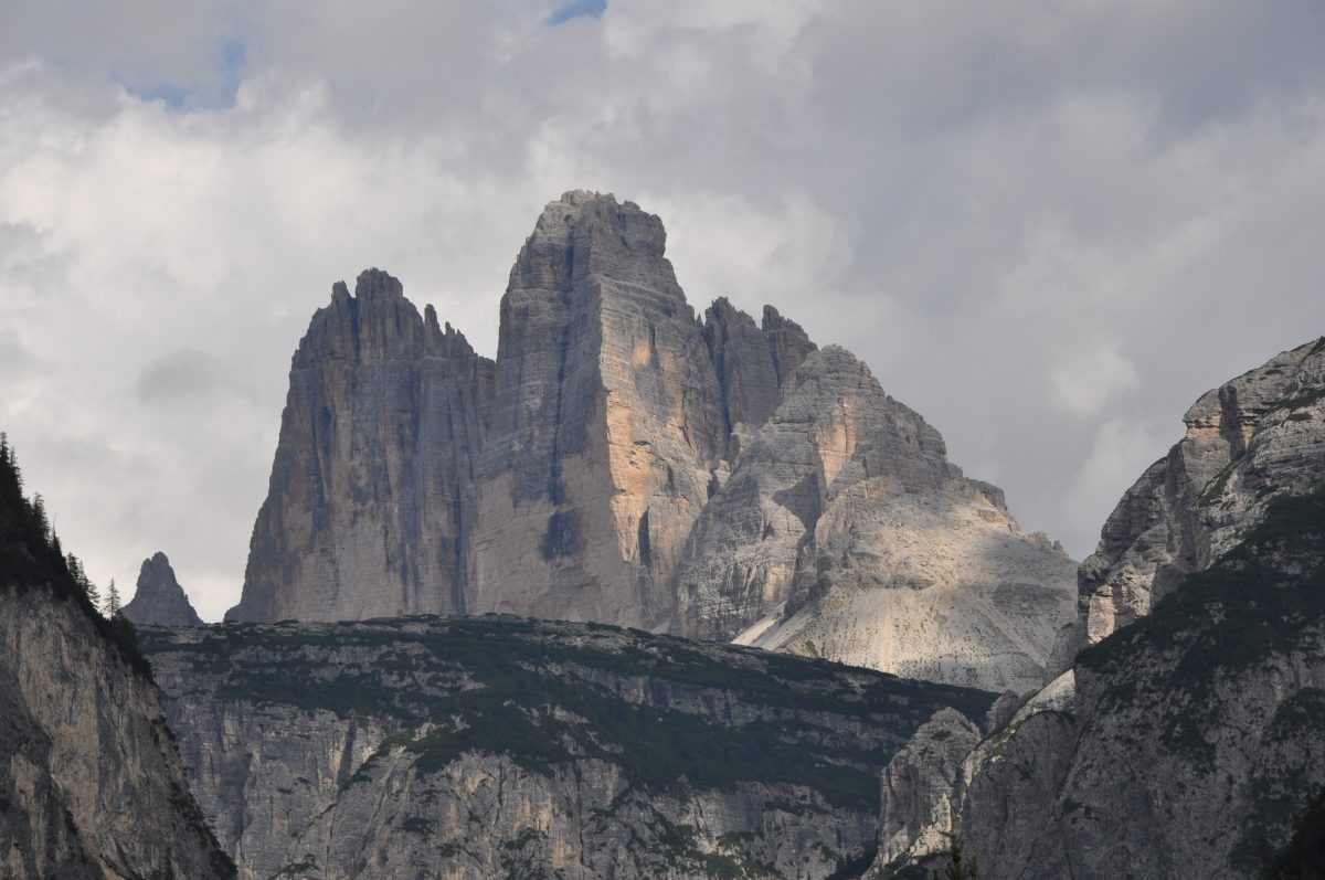 Dreizinnenblick Blick auf die Drei Zinnen in den Dolomiten Dolomiti